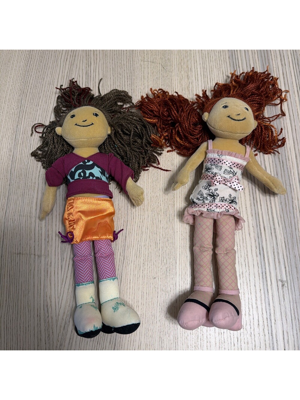 VTG Manhattan Toy Groovy Girls Plush Doll Lot of 2 Yarn Hair Outfits Shoes 2000s